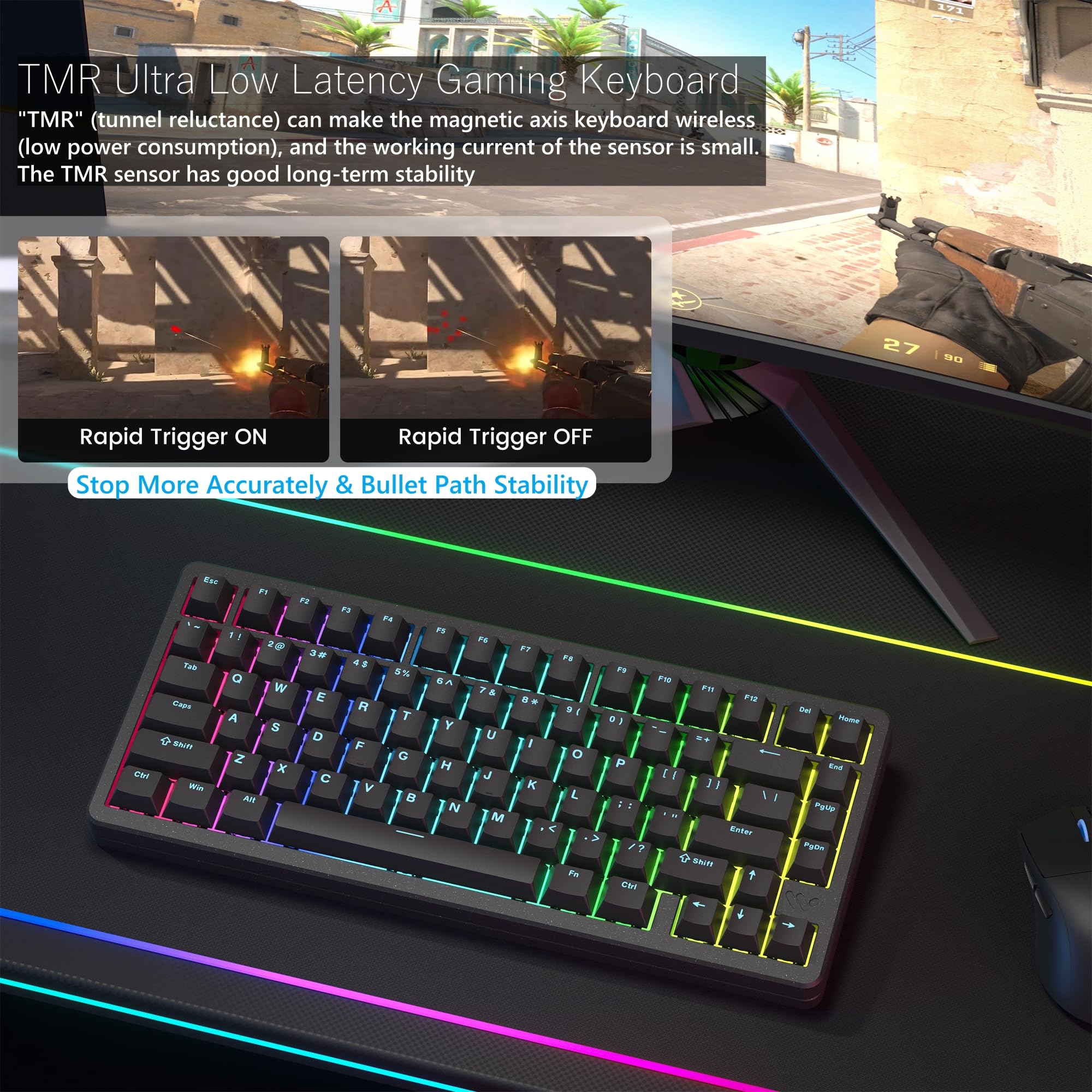 Amazon.com: Womier SK75 TMR/HE Keyboard Gaming 75% Hall Effec